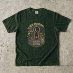 The Door Was Always Within - Moon Keyhole Crystal Floral T-Shirt