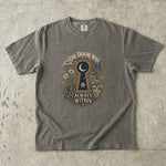 The Door Was Always Within - Moon Keyhole Crystal Floral T-Shirt