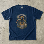 The Door Was Always Within - Moon Keyhole Crystal Floral T-Shirt