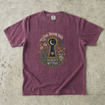 The Door Was Always Within - Moon Keyhole Crystal Floral T-Shirt