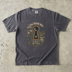The Door Was Always Within - Moon Keyhole Crystal Floral T-Shirt
