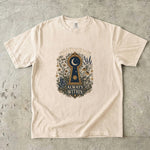 The Door Was Always Within - Moon Keyhole Crystal Floral T-Shirt