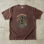 The Door Was Always Within - Moon Keyhole Crystal Floral T-Shirt