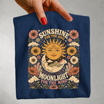 Sunshine for the Soul, Moonlight for the Mind - Sun & Moon Celestial Floral T-Shirt