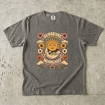 Sunshine for the Soul, Moonlight for the Mind - Sun & Moon Celestial Floral T-Shirt