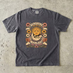 Sunshine for the Soul, Moonlight for the Mind - Sun & Moon Celestial Floral T-Shirt