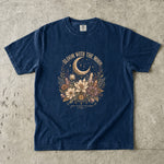 Bloom With the Moon - Floral Crescent Moon & Crystal T-Shirt