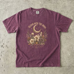 Bloom With the Moon - Floral Crescent Moon & Crystal T-Shirt