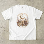 Bloom With the Moon - Floral Crescent Moon & Crystal T-Shirt