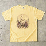 Bloom With the Moon - Floral Crescent Moon & Crystal T-Shirt