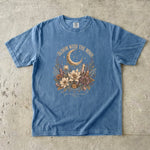 Bloom With the Moon - Floral Crescent Moon & Crystal T-Shirt