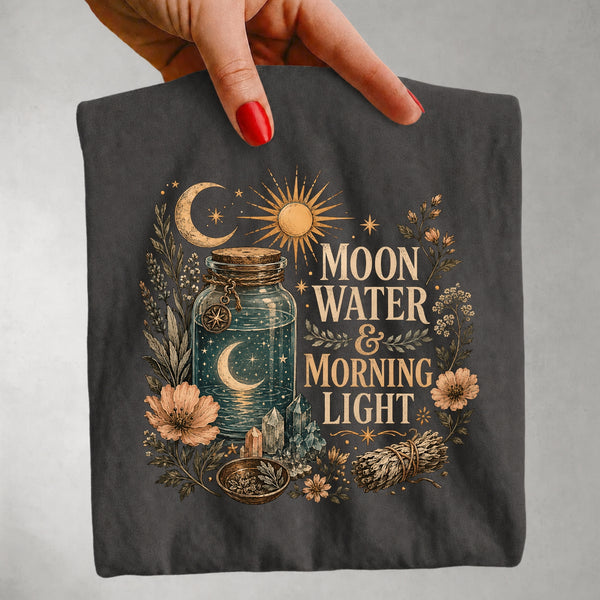 Moon Water & Morning Light - Crystal Jar Botanical T-Shirt