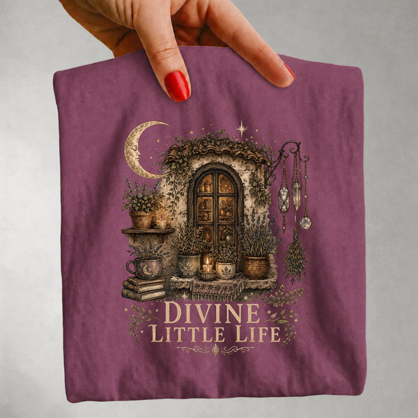 Divine Little Life - Cozy Moonlit Botanical T-Shirt