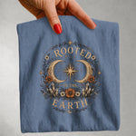 Rooted in the Earth - Crescent Moon Crystal & Floral T-Shirt