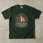 Crystals, Candles, Clarity - Moon Phase Crystal T-Shirt