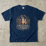 Crystals, Candles, Clarity - Moon Phase Crystal T-Shirt