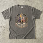 Crystals, Candles, Clarity - Moon Phase Crystal T-Shirt