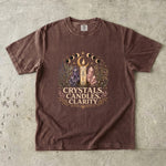 Crystals, Candles, Clarity - Moon Phase Crystal T-Shirt