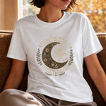 Born Under a Lucky Moon - Clover Crystal Celestial T-Shirt