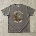 Born Under a Lucky Moon - Clover Crystal Celestial T-Shirt