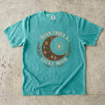 Born Under a Lucky Moon - Clover Crystal Celestial T-Shirt
