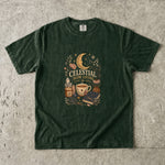 Celestial Slow Living - Coffee Moon & Botanical T-Shirt