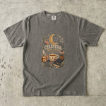Celestial Slow Living - Coffee Moon & Botanical T-Shirt