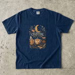 Celestial Slow Living - Coffee Moon & Botanical T-Shirt