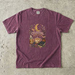 Celestial Slow Living - Coffee Moon & Botanical T-Shirt