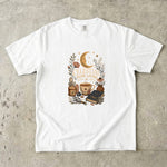 Celestial Slow Living - Coffee Moon & Botanical T-Shirt