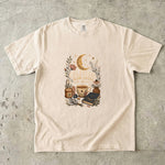 Celestial Slow Living - Coffee Moon & Botanical T-Shirt