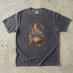 Celestial Slow Living - Coffee Moon & Botanical T-Shirt