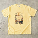 Celestial Slow Living - Coffee Moon & Botanical T-Shirt