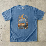 Celestial Slow Living - Coffee Moon & Botanical T-Shirt