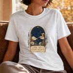 The Sky Keeps Secrets - Moonlit Floral Celestial T-Shirt