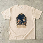 The Sky Keeps Secrets - Moonlit Floral Celestial T-Shirt