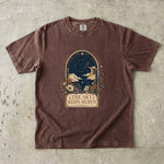 The Sky Keeps Secrets - Moonlit Floral Celestial T-Shirt