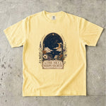 The Sky Keeps Secrets - Moonlit Floral Celestial T-Shirt
