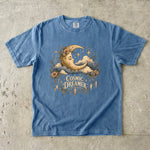 Cosmic Dreamer - Floral Crescent Moon & Crystal T-Shirt