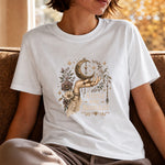 A Little More Moonlight - Crescent Moon Floral Hand T-Shirt