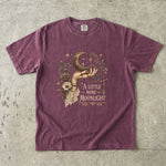 A Little More Moonlight - Crescent Moon Floral Hand T-Shirt