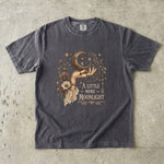 A Little More Moonlight - Crescent Moon Floral Hand T-Shirt