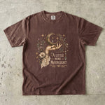 A Little More Moonlight - Crescent Moon Floral Hand T-Shirt