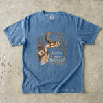 A Little More Moonlight - Crescent Moon Floral Hand T-Shirt