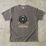 Aligning the Stars - Moon Phase Crystal Botanical T-Shirt