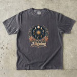 Aligning the Stars - Moon Phase Crystal Botanical T-Shirt