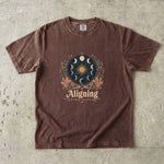 Aligning the Stars - Moon Phase Crystal Botanical T-Shirt
