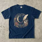 Written in the Moonlight - Crescent Moon Crystal & Floral T-Shirt