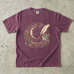 Written in the Moonlight - Crescent Moon Crystal & Floral T-Shirt