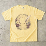 Written in the Moonlight - Crescent Moon Crystal & Floral T-Shirt